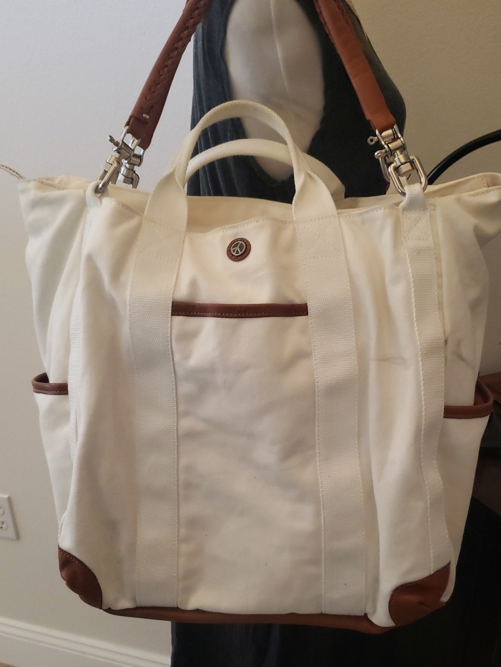 Peace Love World Large Tote - Picture 5 of 10